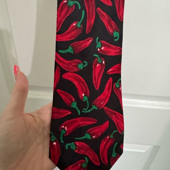 Addiction Red and Black Chili Pepper Tie - Picture 1 of 5